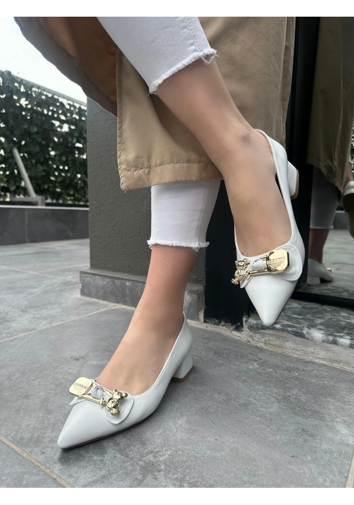 Jies Beyaz Topuklu Ayakkabı