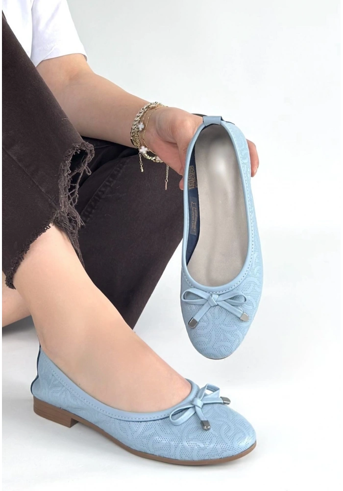 Jnues Mavi Deri Babet Ayakkabı