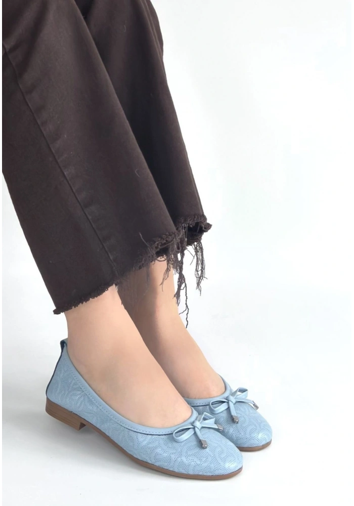 Jnues Mavi Deri Babet Ayakkabı