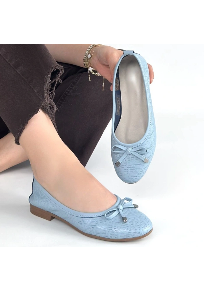 Jnues Mavi Deri Babet Ayakkabı