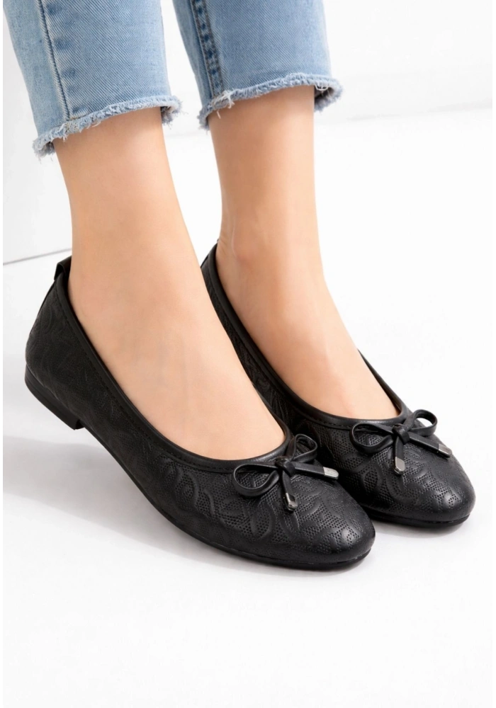 Jnues Siyah Deri Babet Ayakkabı