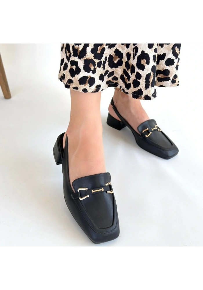 Joone Siyah Cilt Topuklu Ayakkabı