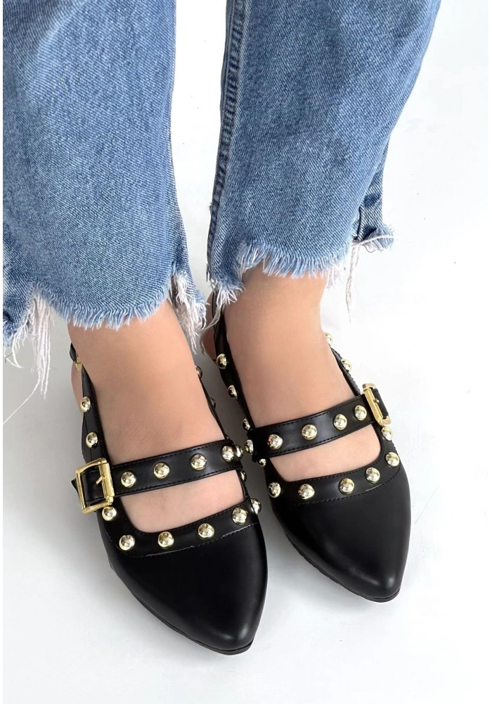 Jorwi Siyah Cilt Babet Ayakkabı