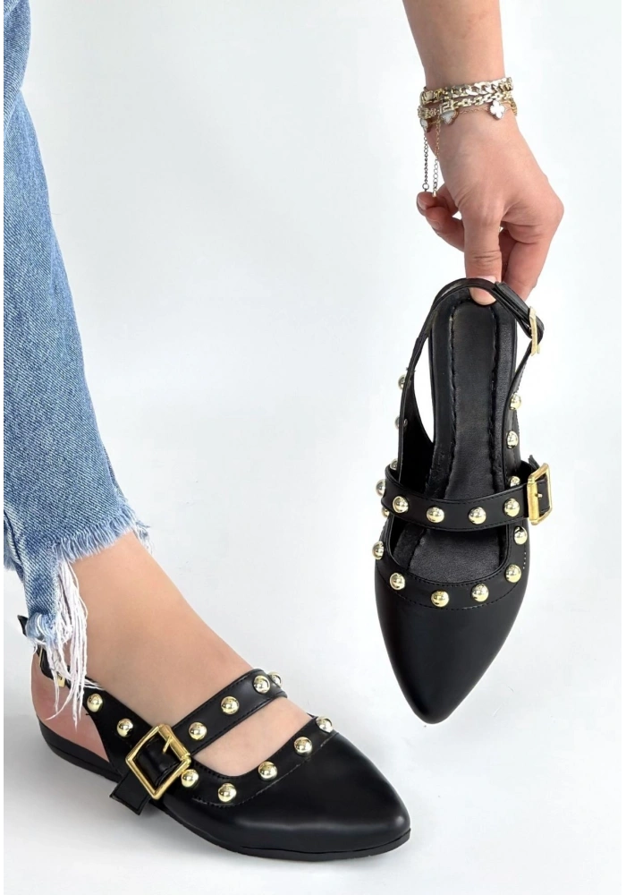 Jorwi Siyah Cilt Babet Ayakkabı