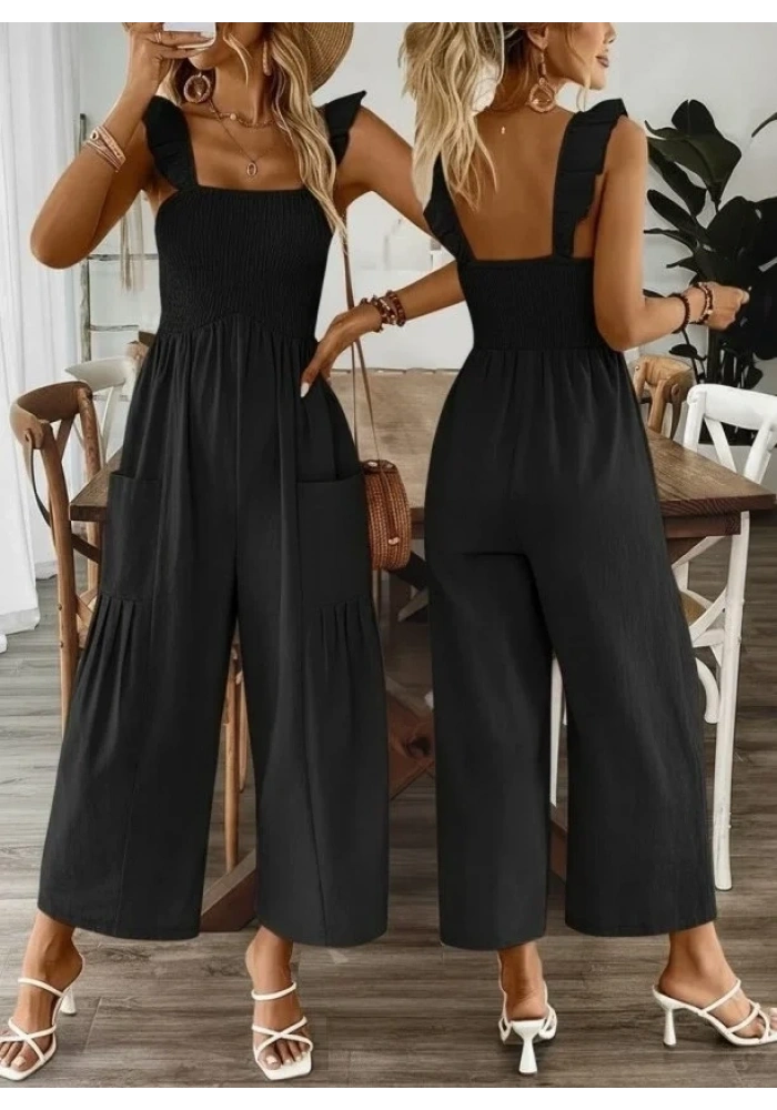 Kadın Askılı Gipe Detaylı Cepli Uzun Tulum