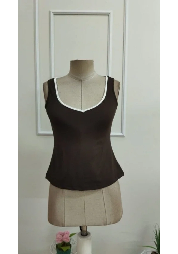 Kadın Askılı Kalp V Yakalı Dalgıç Bluz