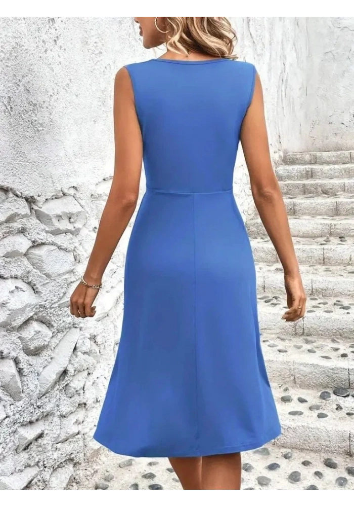 Kadın Askılı V Yakalı önde çapraz Detaylı Janjan Krep Elbise