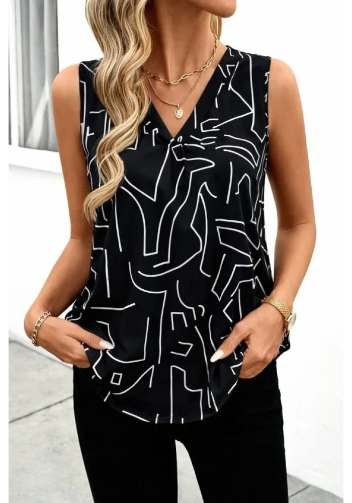 Kadın Askılı V Yakalı Süprem Bluz