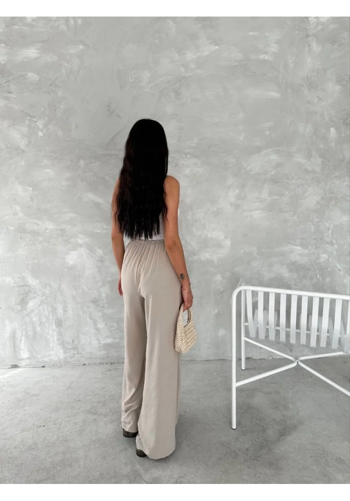 Kadın Ayrobin Oversize Kadın Pantalon - Bej