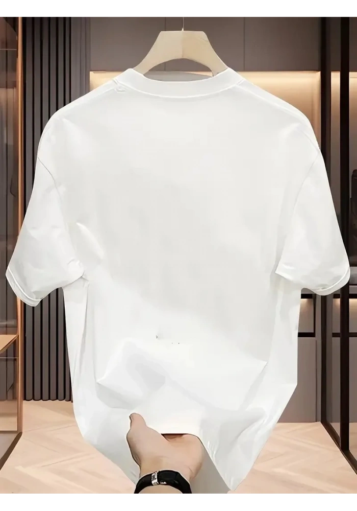 Kadın Kısa Kol Yazlık Tişört Bisiklet Yaka Baskılı Oversize T-Shirt - Beyaz