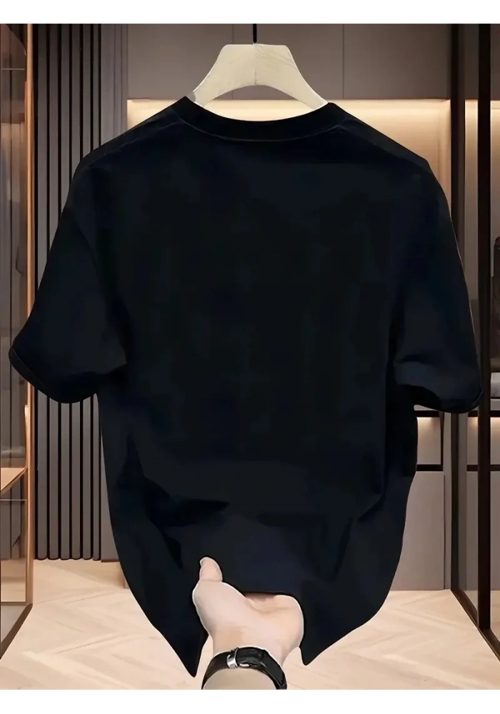 Kadın Kısa Kol Yazlık Tişört Bisiklet Yaka Baskılı Oversize T-Shirt - Siyah