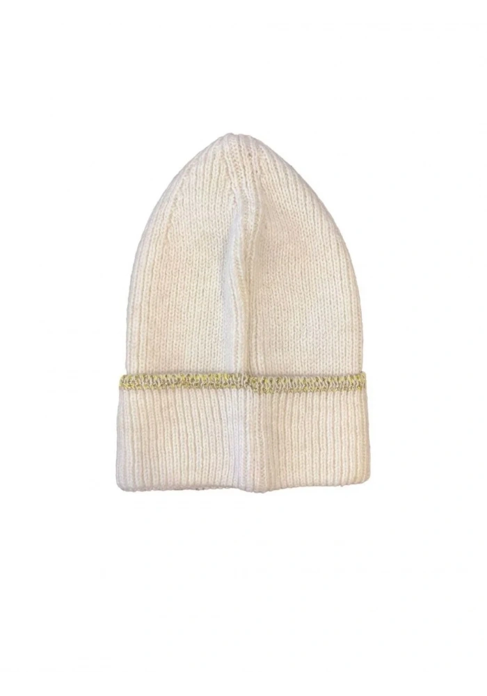 Kadın Dokuma Simli Triko Bere - Beyaz