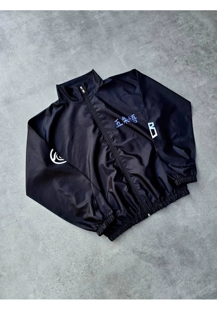 Kadın Fermuarlı Dijital Baskılı Rüzgarlık - Siyah