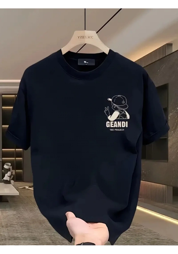 Kadın T-Shirt  GANDHI The Project Baskılı Kısa Kollu tişört - Siyah