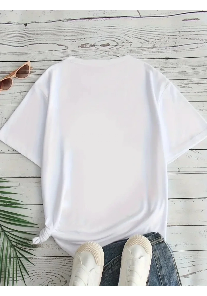 Kadın T-Sirt  Ive Got Your Back Baskılı Kısa kol Tişört - Beyaz