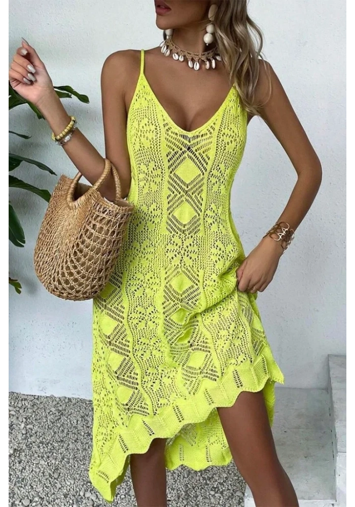Kadın Ince Askılı Triko Elbise