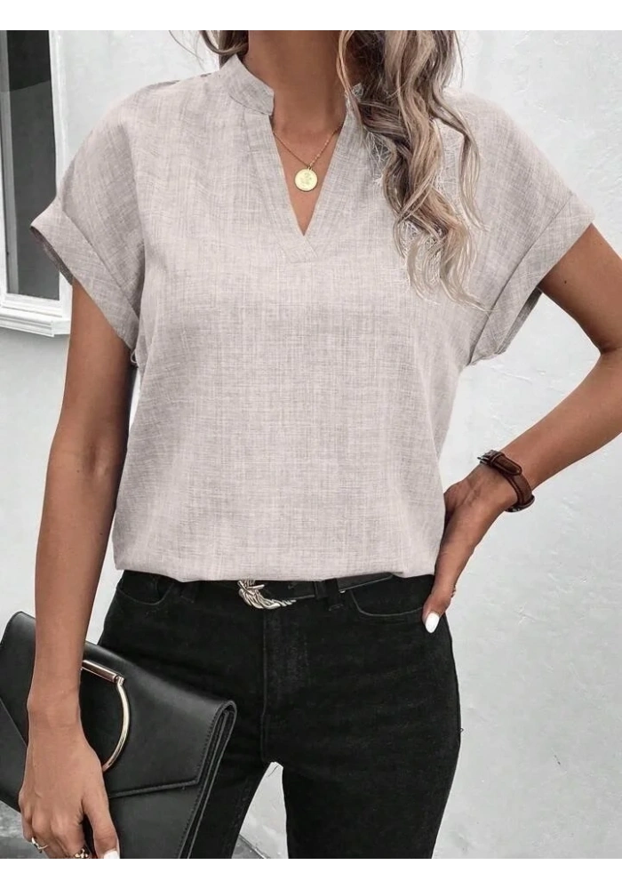 Kadın Kısa Kollu Hakim Yaka Sofya Bluz