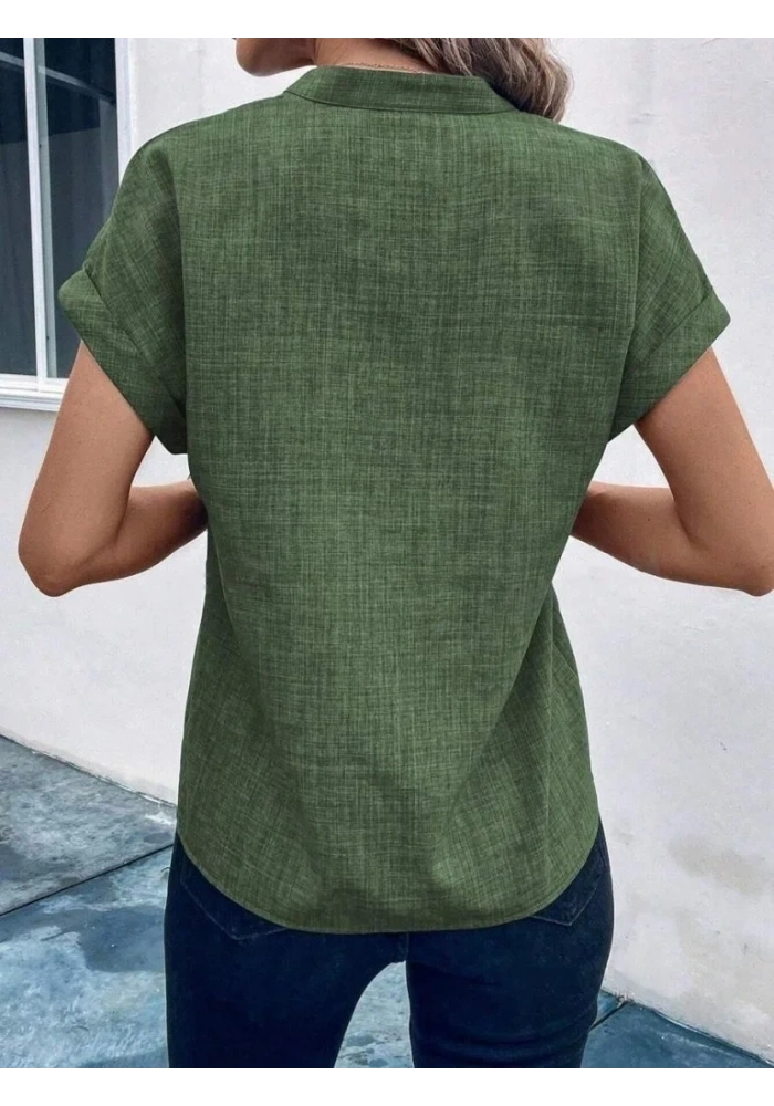 Kadın Kısa Kollu Hakim Yaka Sofya Bluz