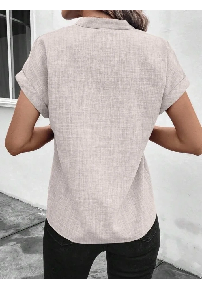 Kadın Kısa Kollu Hakim Yaka Sofya Bluz