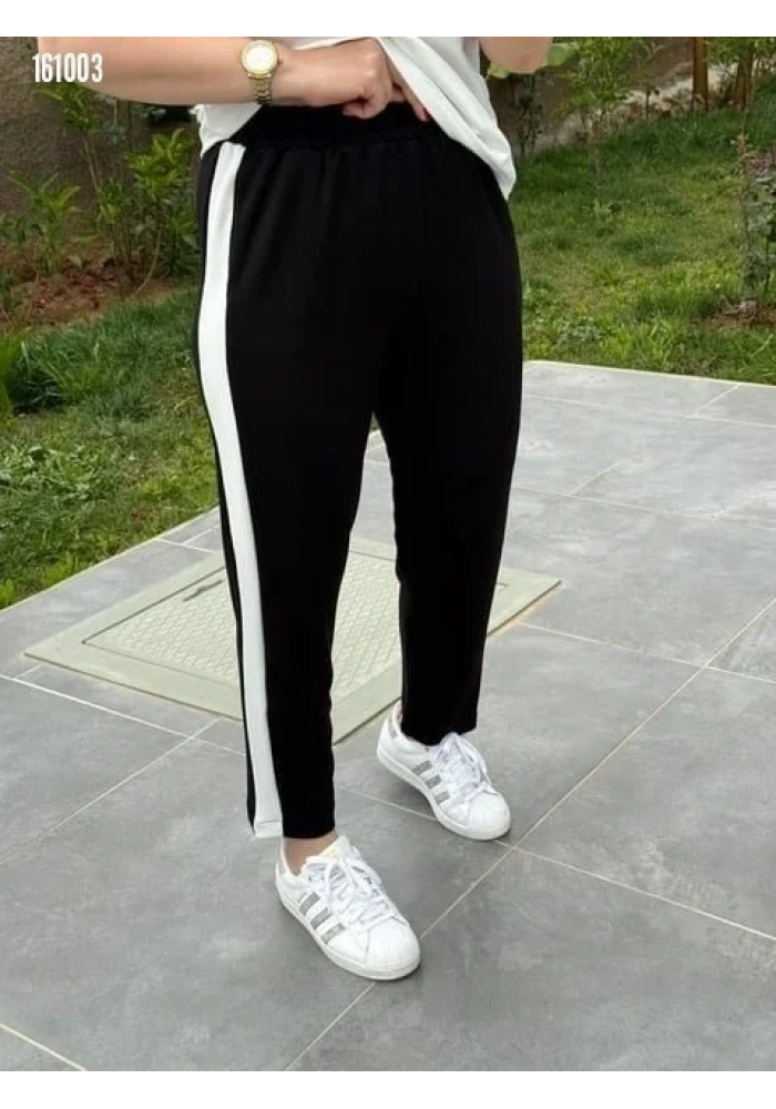Kadın Kısa Kollu Modal Dokulu Kumaş Yanı şeritli Takım