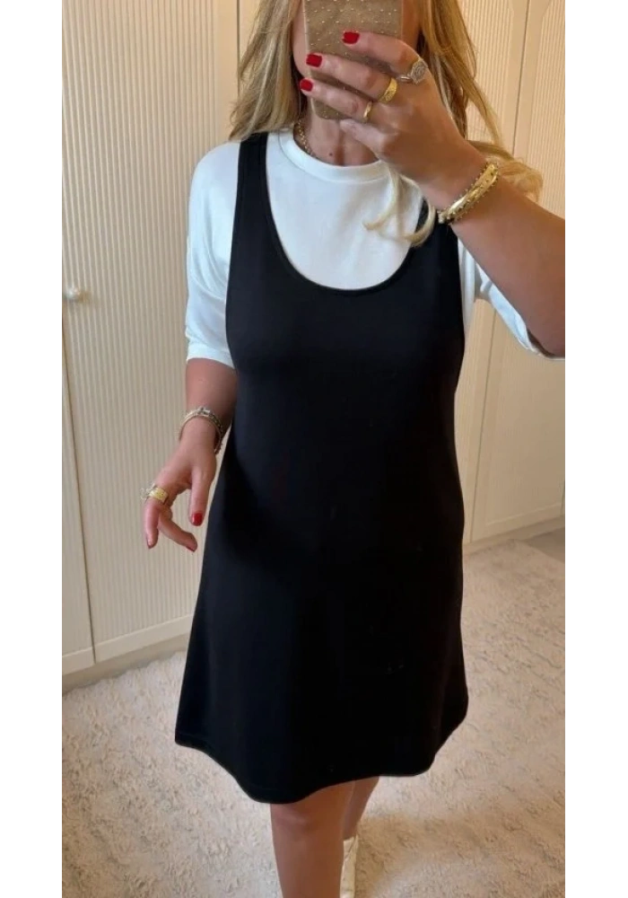 Kadın Kısa Kollu Ve Kalın Askılı Ikili Modal Elbise