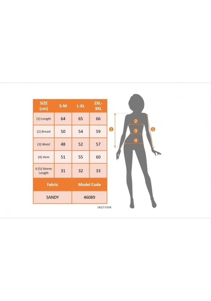 Kadın Kısa Kollu Yakalı Uzun Sandy Bluz