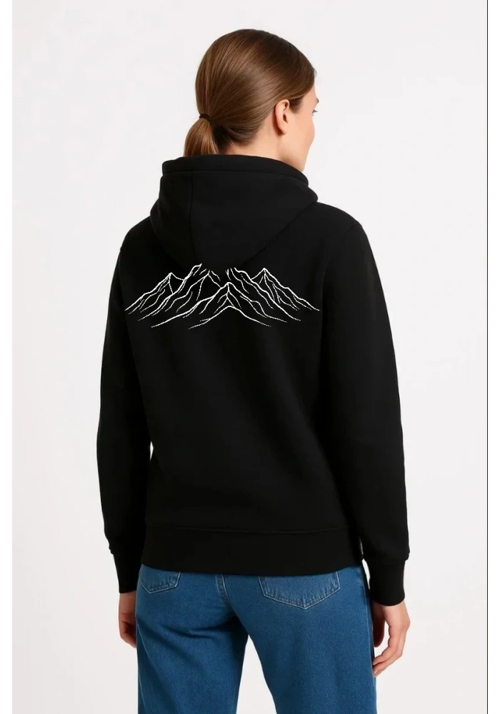 Kadın Nihilist Penguen Özel Tasarım Oversize Kapüşonlu Sweatshirt - Siyah