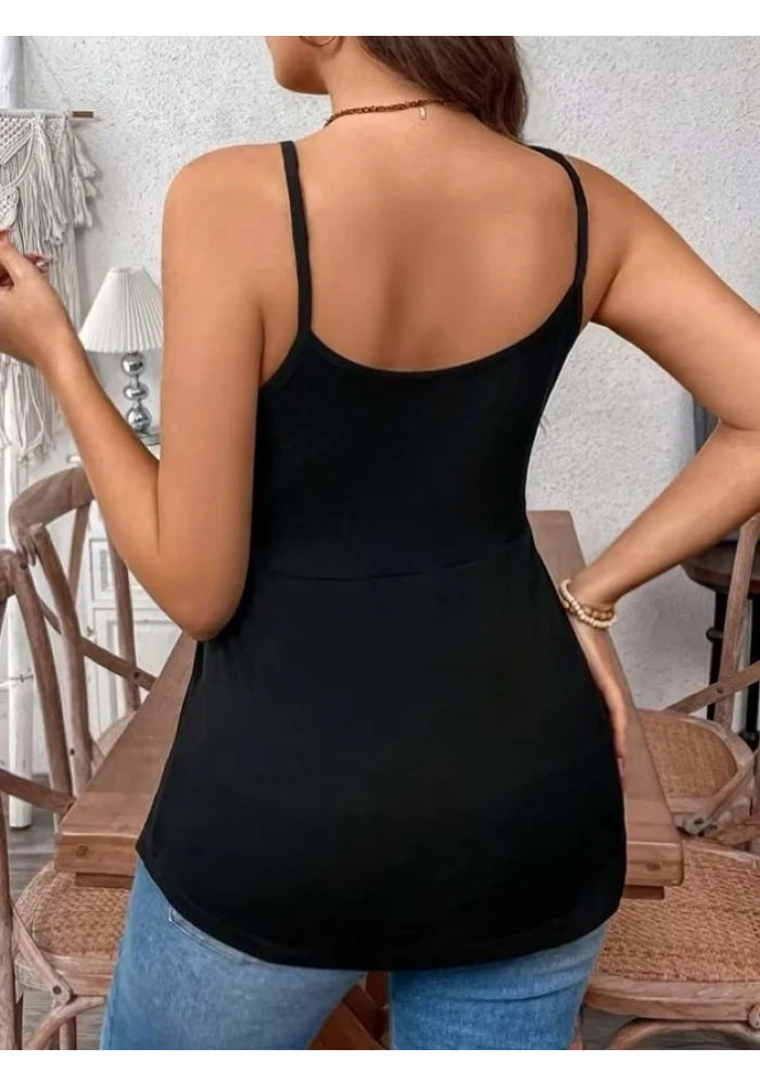 Kadın önden çapraz Askılı Uzun Vıskon Bluz