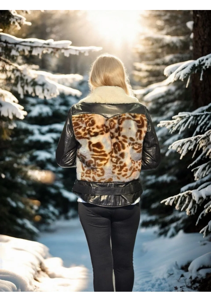 Kadın Premium Doğal Deri Kürk - Siyah