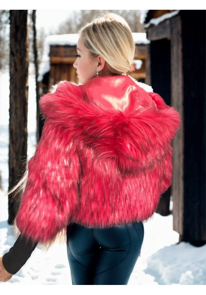 Kadın Premium Doğal Kürk - Bordo