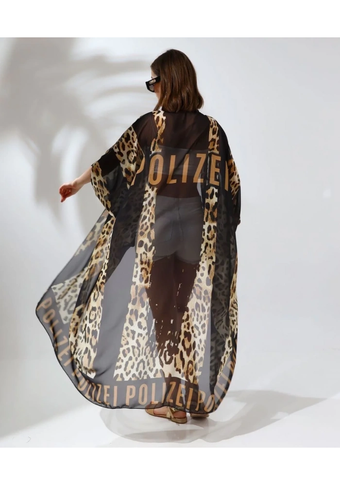 Kadın Rahat Kesim Şifon Kimono - Leopar