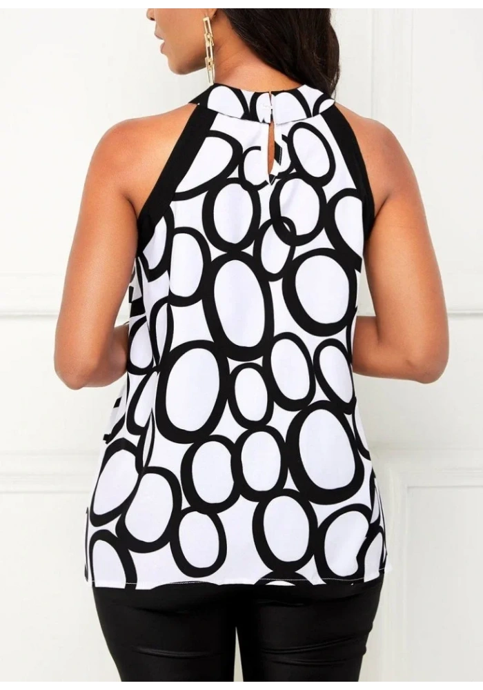 Kadın Reglan Kol Daire Yaka Desenli Asimetrik Süprem Bluz