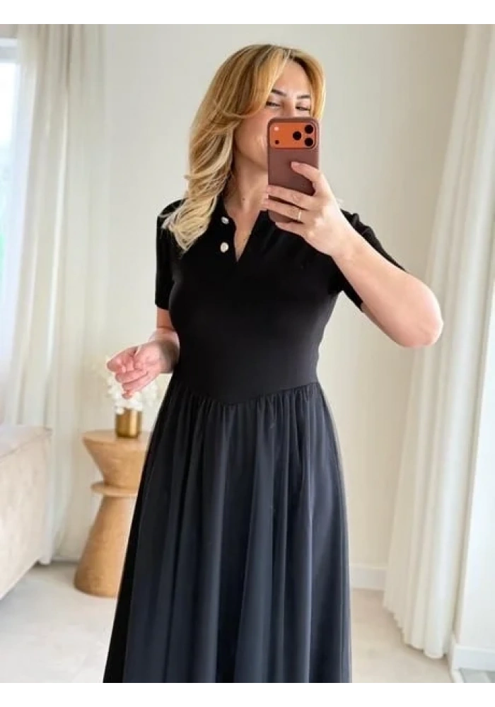 Kadın Tül Etekli Viskon Elbise