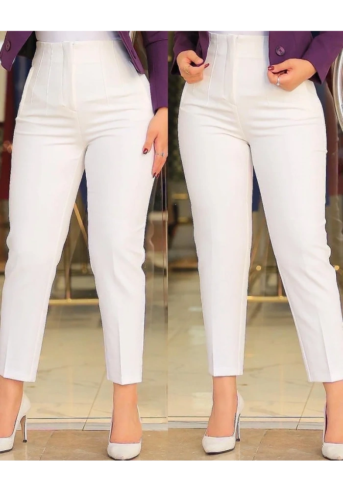 Kadın üste Oturan Paçası Bilek üzerinde Biten Atlas Kumaş Pantolon 36 (S) - 50 (5XL)