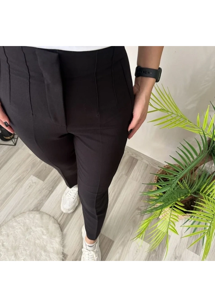 Kadın üste Oturan Paçası Bilek üzerinde Biten Krep Kumaş Kumaş Pantolon 36 (S) - 50 (5XL)