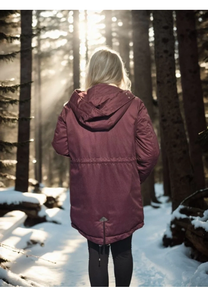 Kadın Uzun Kollu Hakiki Deri Ceket - Bordo