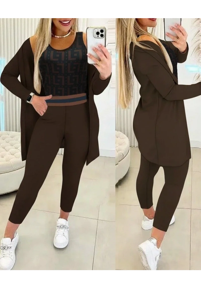 Kadın Uzun Kollu Krep üçlü Takım