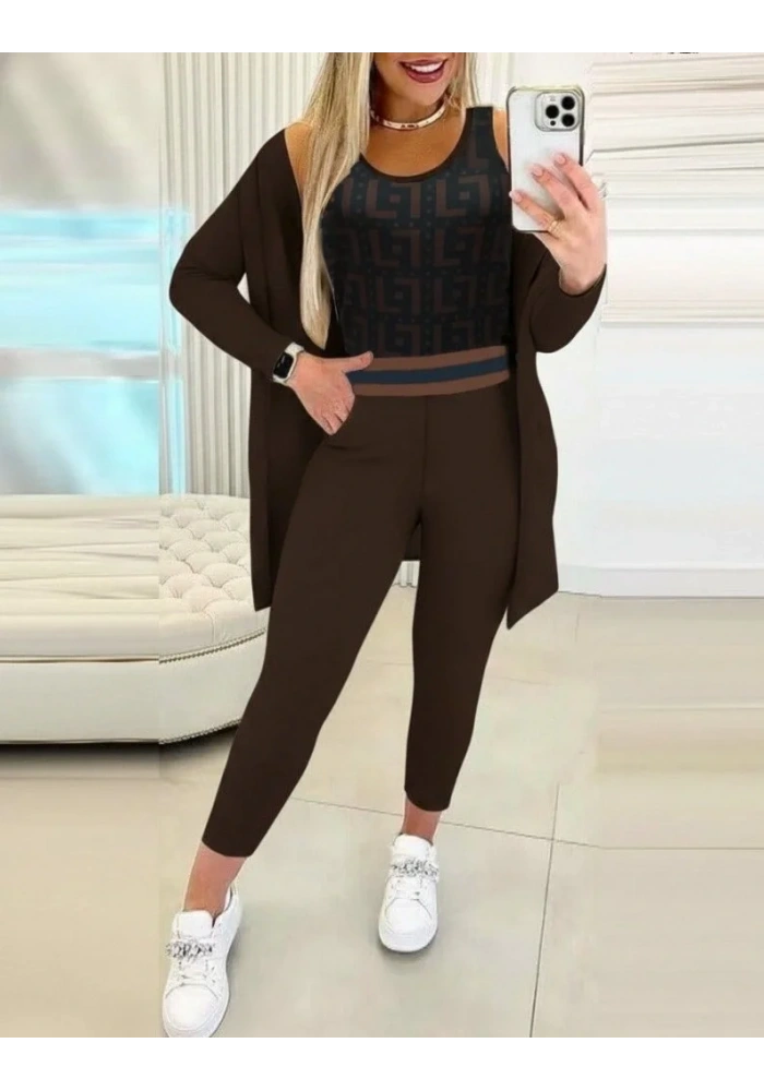 Kadın Uzun Kollu Krep üçlü Takım