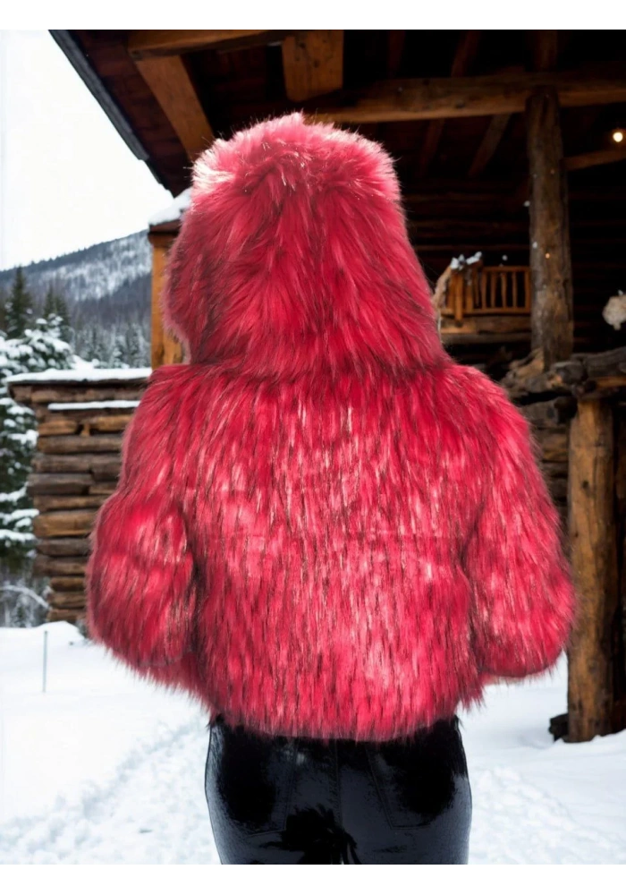 Kadın Uzun Kollu Kürk - Bordo