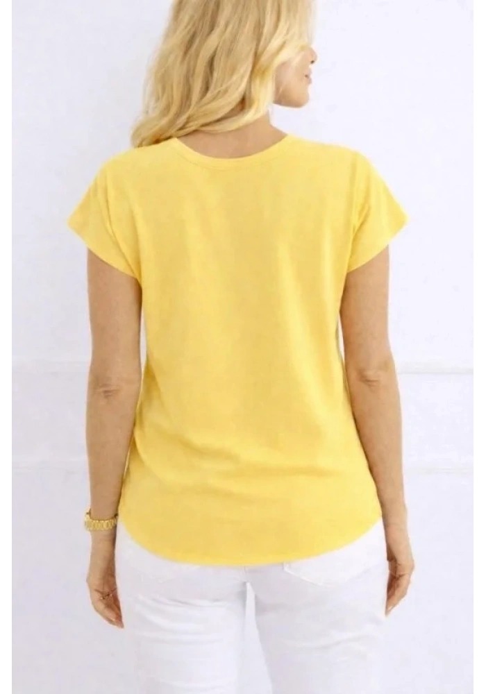 Kadın V Yaka Kısa Kol Dokuma Viskon Kumaş Bluz