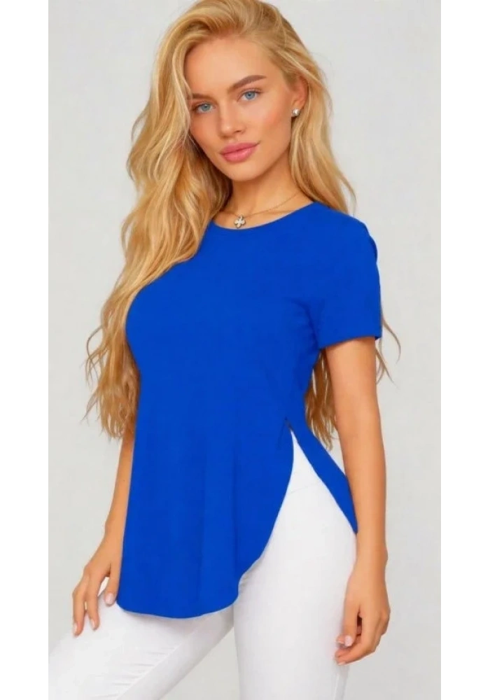 Kadın Yırtmaç Detaylı Viskon Kumaş Bluz