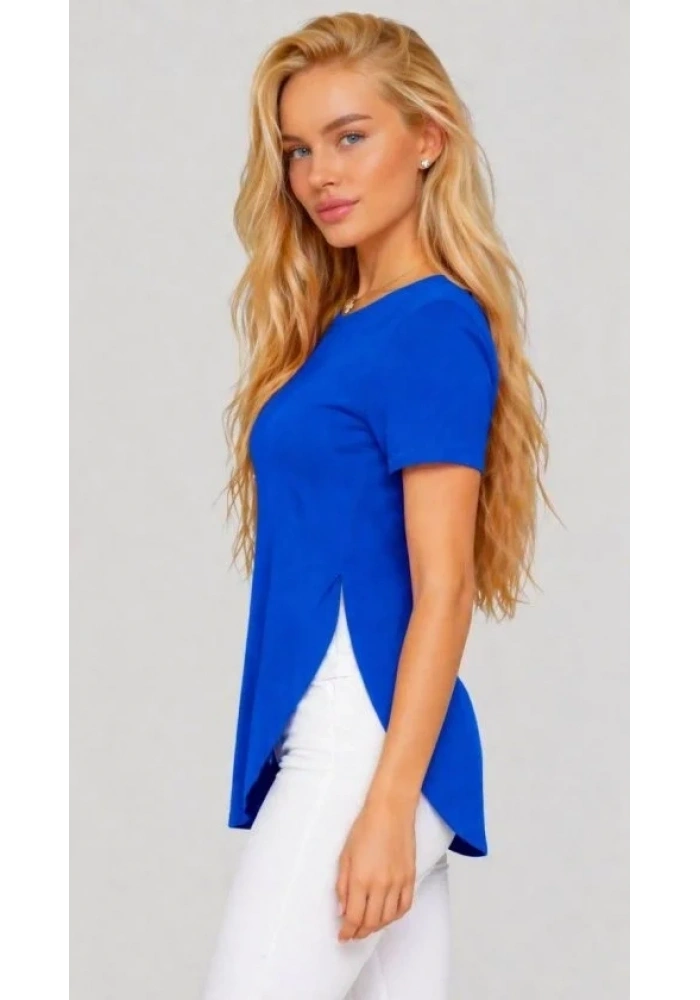 Kadın Yırtmaç Detaylı Viskon Kumaş Bluz