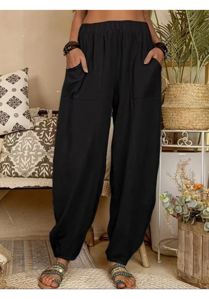 Kadın Yüksek Bel Cep Detaylı Pantolon