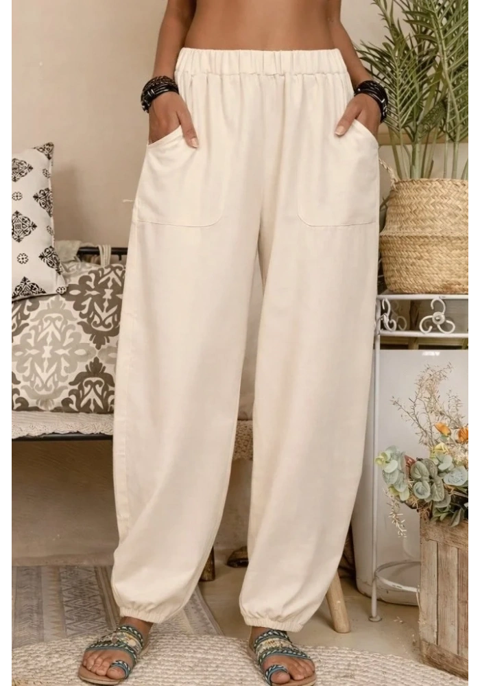 Kadın Yüksek Bel Cep Detaylı Pantolon