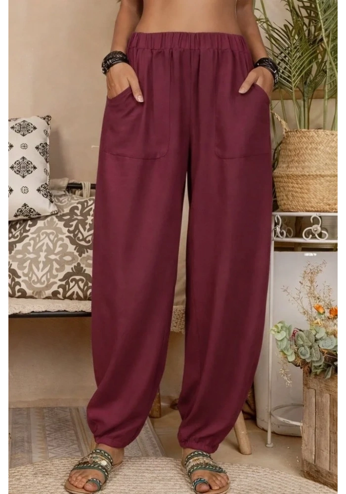 Kadın Yüksek Bel Cep Detaylı Pantolon