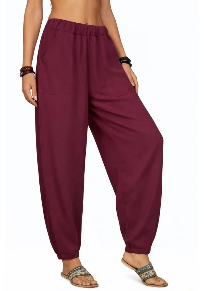 Kadın Yüksek Bel Cep Detaylı Pantolon