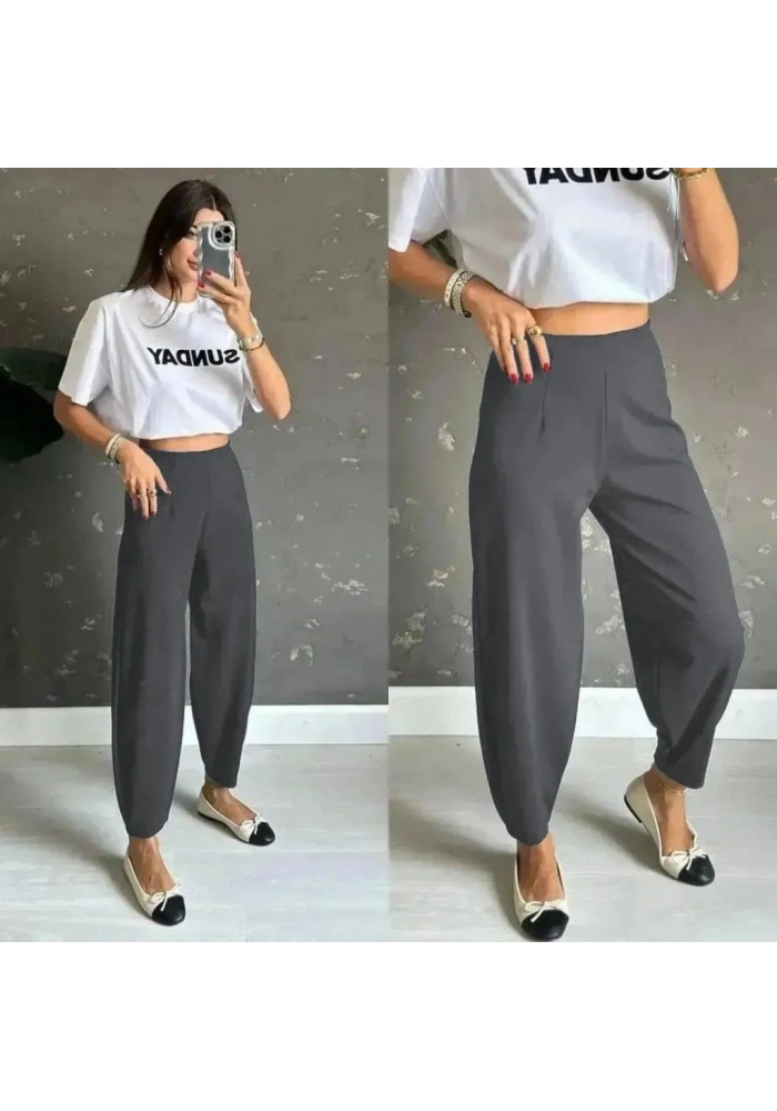 Kadın Yüksek Bel Krep Pantolon