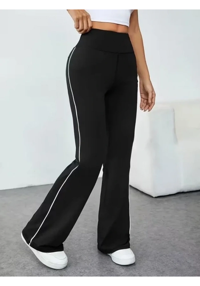 Kadın Yüksel Bel Yan şerit Detaylı Uzun Dalgıç Tayt