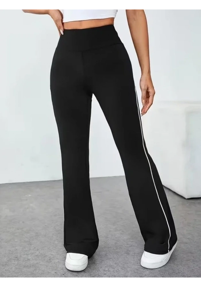 Kadın Yüksel Bel Yan şerit Detaylı Uzun Dalgıç Tayt