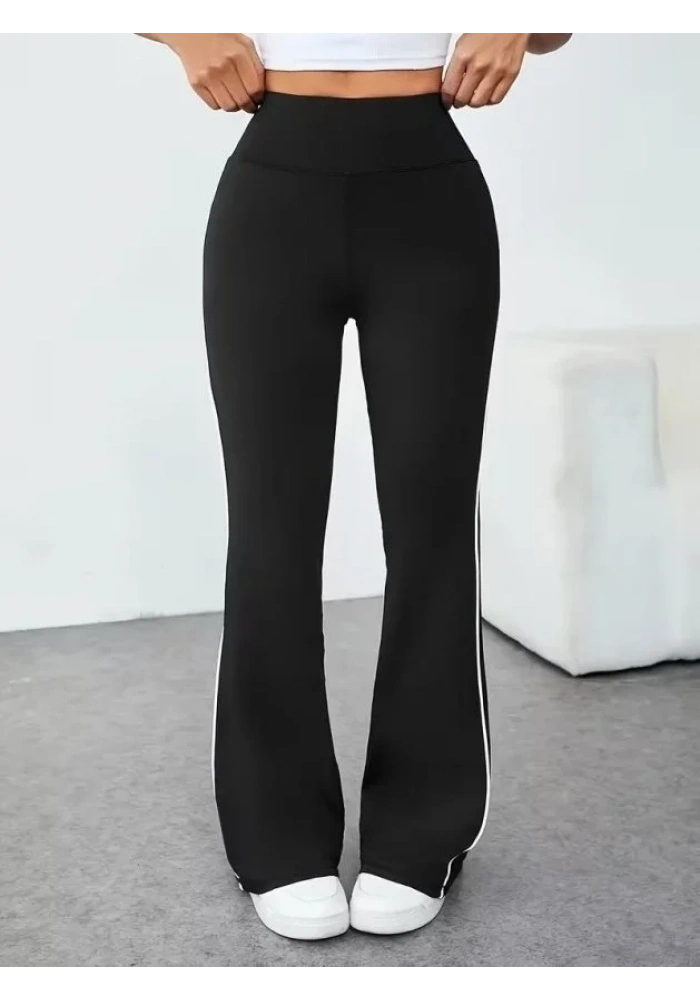 Kadın Yüksel Bel Yan şerit Detaylı Uzun Dalgıç Tayt